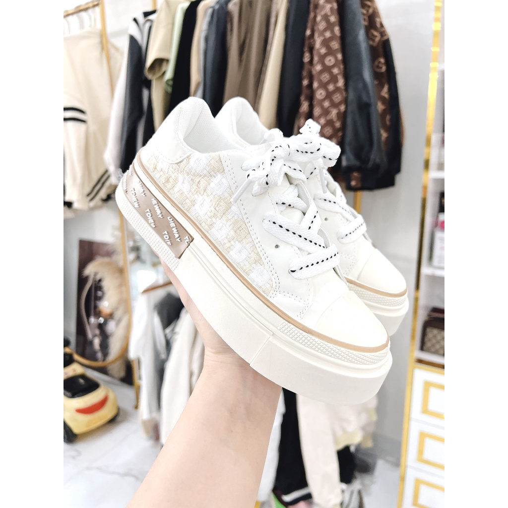 Giày thể thao Mẫu Tim Ngược  Nổi sneaker Nam Nữ Unisex Cao Cấp họa tiết caro, nâng đế 3,5cm SIÊU ĐỈNH