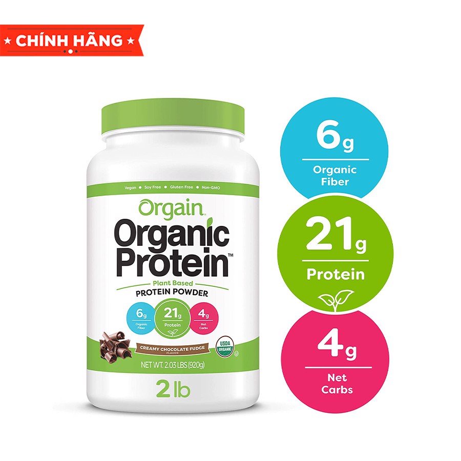 Bột Protein thực vật hữu cơ - Organic Protein 2lbs - vegan protein - hỗ trợ tăng cơ và phục hồi cơ bắp, thay thế bữa ăn