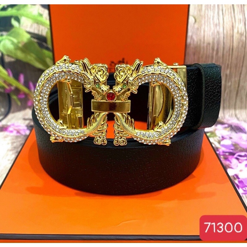 Thắt Lưng nam, Dây Nịt Nam Da Bò Hoạ Tiết Rồng Đính Đá Cao Cấp