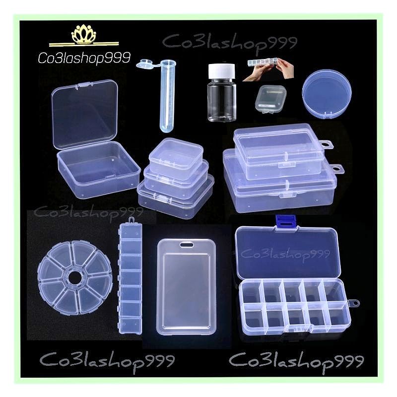 Hộp nhựa mini trong suốt KHÔNG BAO BÌ, đựng đá nail, đựng thẻ nhớ, sim, phụ kiện, sticker