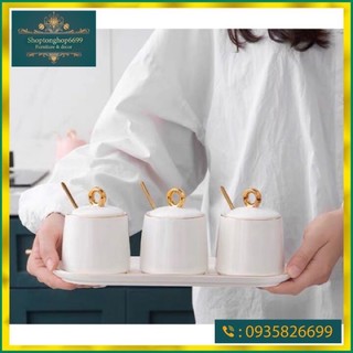 (Có sẵn )Hũ đựng gia vị , lọ đựng gia vị gốm sứ cao cấp