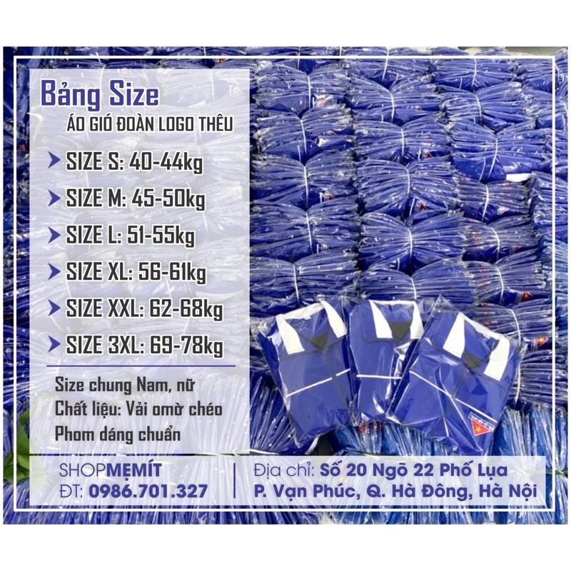 Áo Khoác Đoàn Thanh Niên Việt Nam Vải Gió 2 Lớp