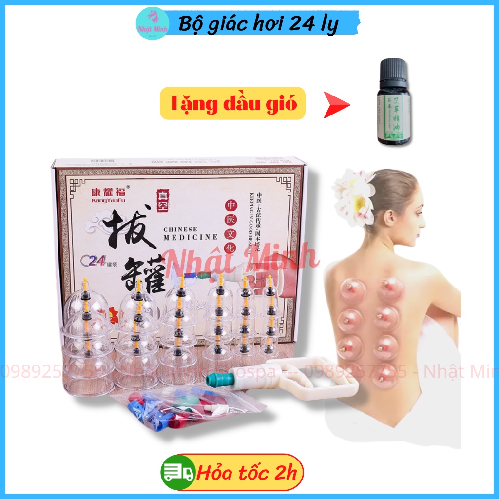 Bộ giác hơi không lửa 24 ly | Bộ giác hơi 24 cốc loại tốt