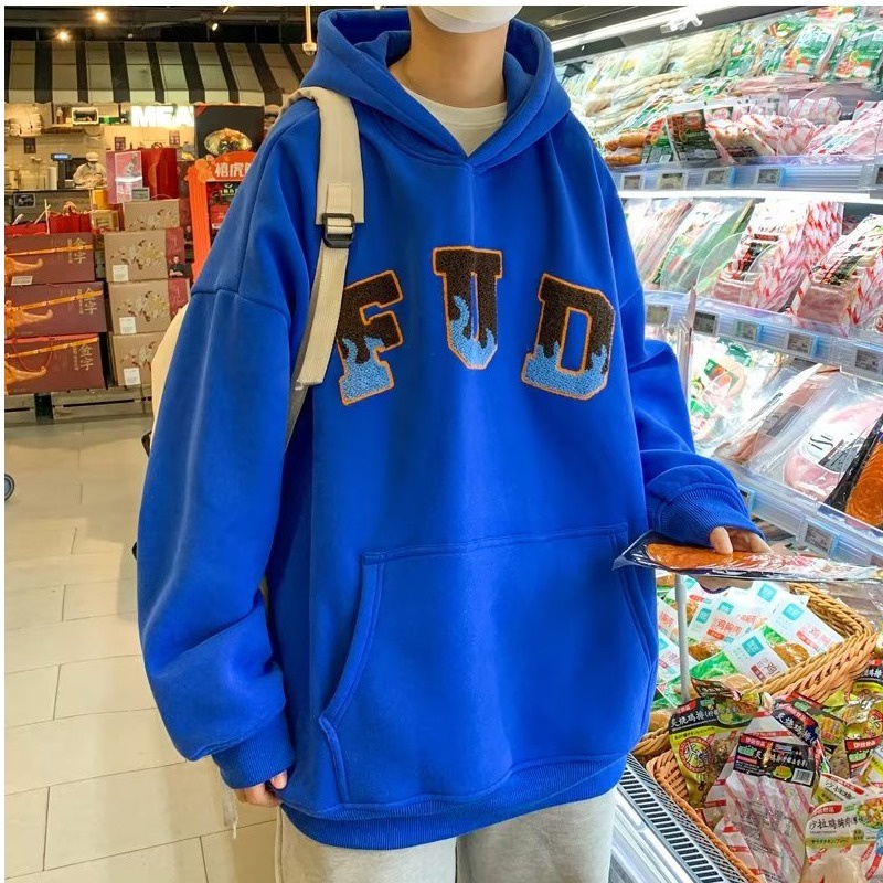 Áo Hoodie Kích Thước Lớn Thêu Hình Kangaroo Màu Xanh Dương Chất Lượng Cao Thời Trang Mùa Thu Cho Nam Và Nữ