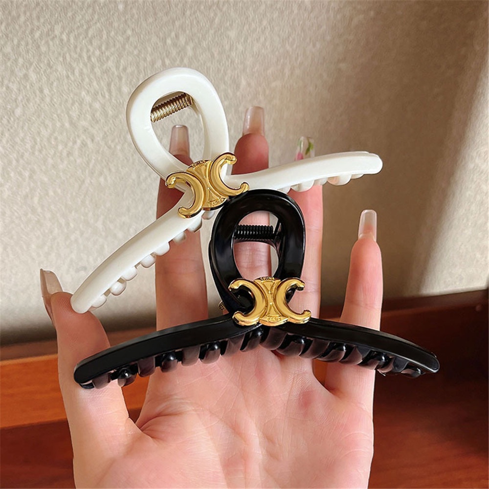 Kẹp Tóc Vải Lụa Sữa Cỡ Lớn Kiểu Pháp Đơn Giản Sang Trọng