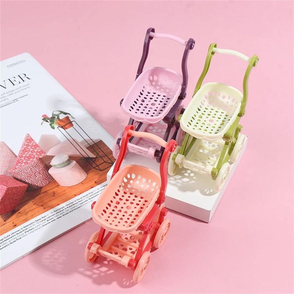 Mô Hình Xe Đẩy Mua Sắm Mini Trang Trí Nội Thất Cho Nhà Búp Bê