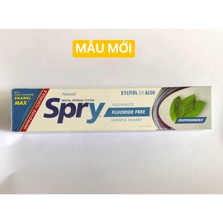 Kem đánh răng Spry Natural Xylitol và Lô hội Peppermint 141g - Dành cho người lớn và trẻ trên 2 tuổi