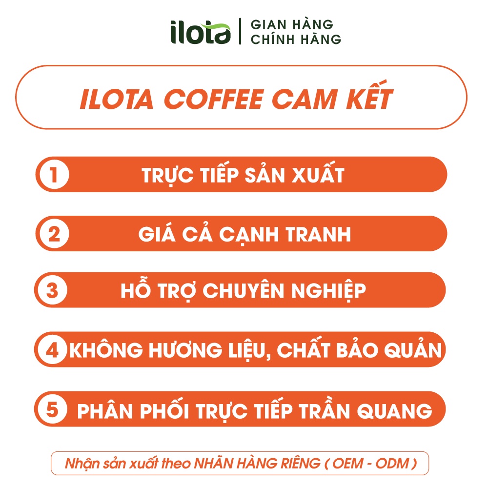 Cà phê hạt Arabica Cầu Đất ILOTA 8 nguyên chất rang mộc đạt Amazing Cup 2021