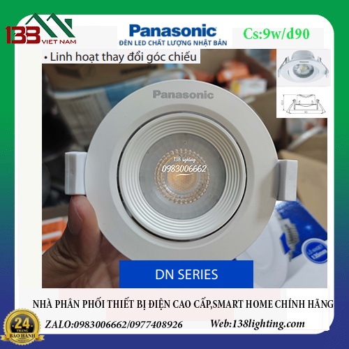 Đèn led âm trần chỉnh góc Panasonic 7w lỗ khoét 80 series DN góc chiếu 60 độ tạo điểm nhấn cho không gian .