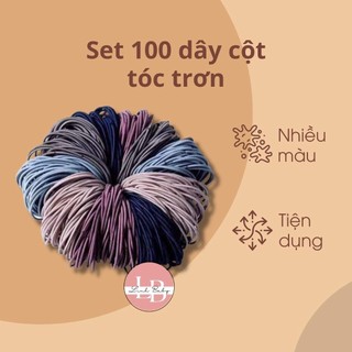 Set 100 dây cột tóc trơn siêu xinh mix màu cho bạn gái