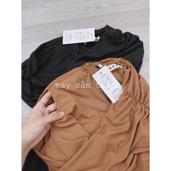 Váy tăm trễ vai dáng dài