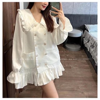 Áo sơ mi trắng form dài bigsize mặc giấu quần - G1022