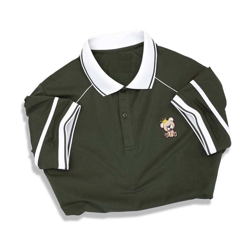 Áo Thun Polo Nam Có Cổ Vải Cá Sấu FROM rộng Cao Cấp Sang Trọng phối chỉ gấu túi gsr 01