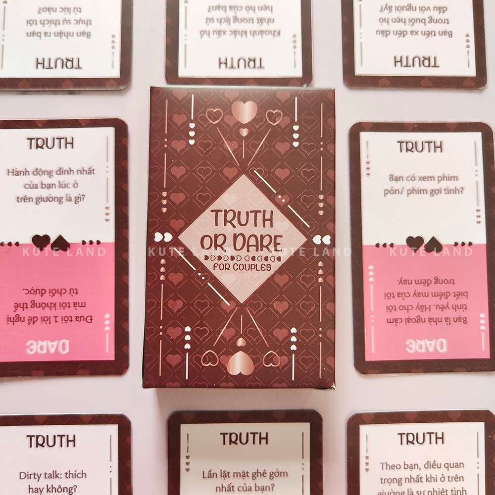 Bộ Bài Cặp Đôi Truth Or Dare For Couple Thẻ Bài Board Game Thách Hay Thật 50 lá Thú Vị K-TD3