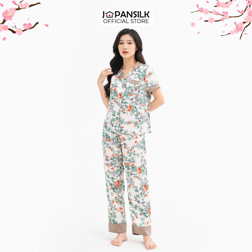 BỘ SƯU TẬP ĐỒ NGỦ JAPAN SILK - ÁO NGẮN TAY QUẦN DÀI (CHO NGƯỜI TỪ 43KG- 49KG)