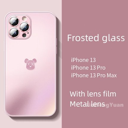 Vỏ kính mờ AG cao cấp Dầu chống vân tay Gấu bạo lực Vỏ kính mờ cho IPhone 15 14 11 13 12 Pro Max Plus Ống kính Full Cover Bảo vệ phía sau