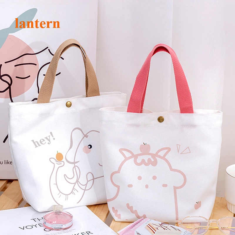 Lantern Cute Cartoon Mini Handbag Fashion Korean Style Small Shopping Bag For Girl Fresh Reusable Women Canvas Storage Tote Bag #1