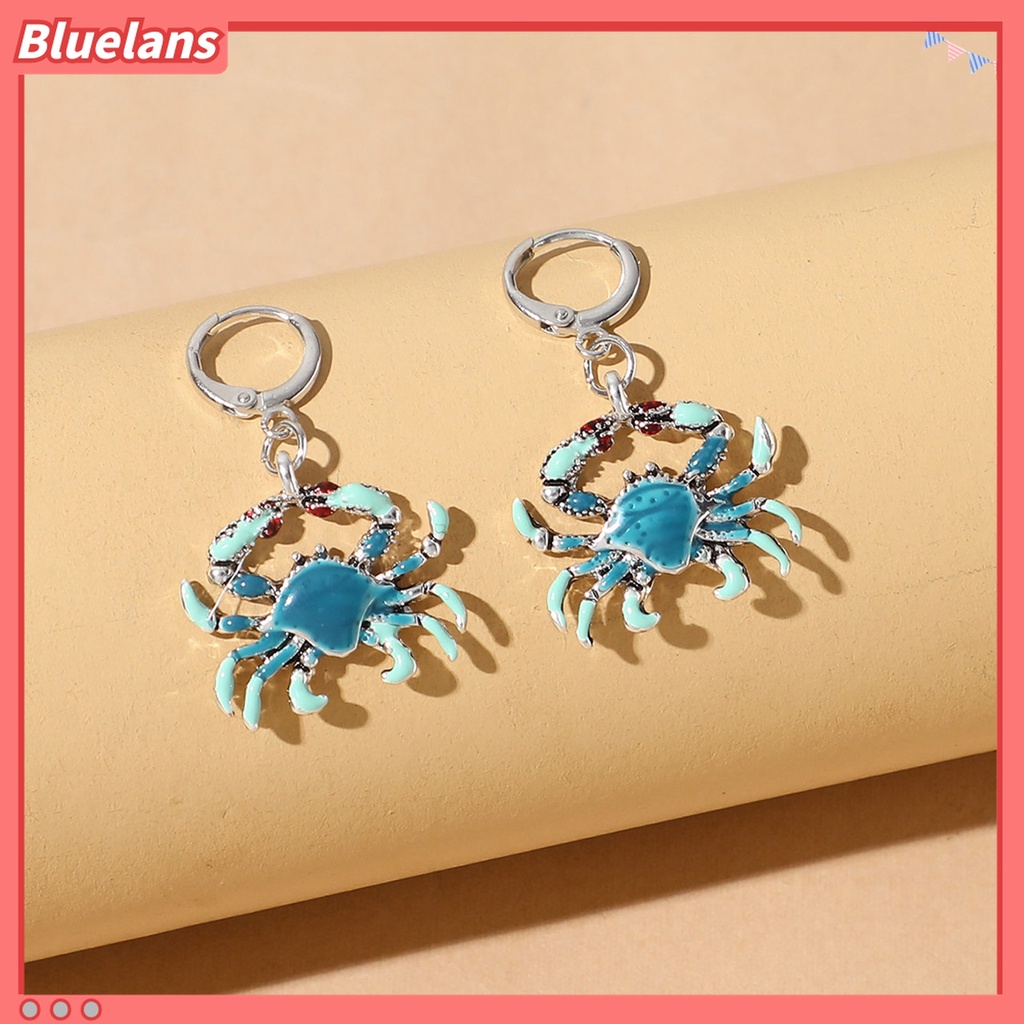 1 Đôi Bông Tai Kim Loại Bóng Hình Con Cua Đáng Yêu 48h