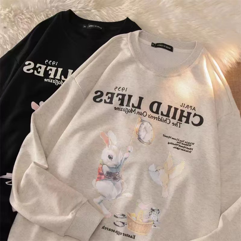 NRVP Mới Áo Thun Tay Dài Dáng Rộng In Chữ Phong Cách Hàn Quốc 2023