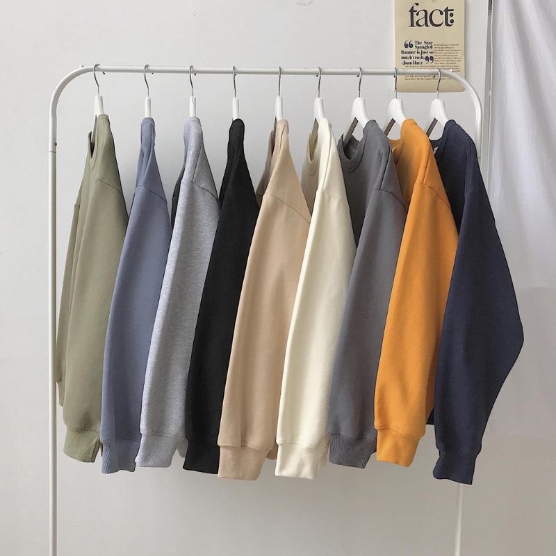 Áo Sweater Dài Tay Oversize Phong Cách Hàn Quốc Cho Cặp Đôi Áo nỉ, Áo sweater Dày Dặn Dáng Rộng Phong Cách Hàn Quốc Thời Trang Thu Đông Cho Nữ