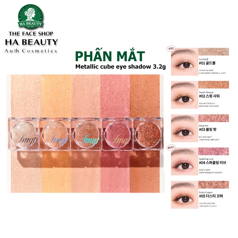 Phấn mắt The Face Shop fmgt Metallic cube eye shadow 3.2g