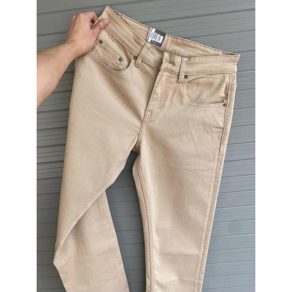 Quần Kaki Nam Cao Cấp màu bò, Quần bò Nam dáng đứng slimfit, Chất vải co giãn HAIANJEAN