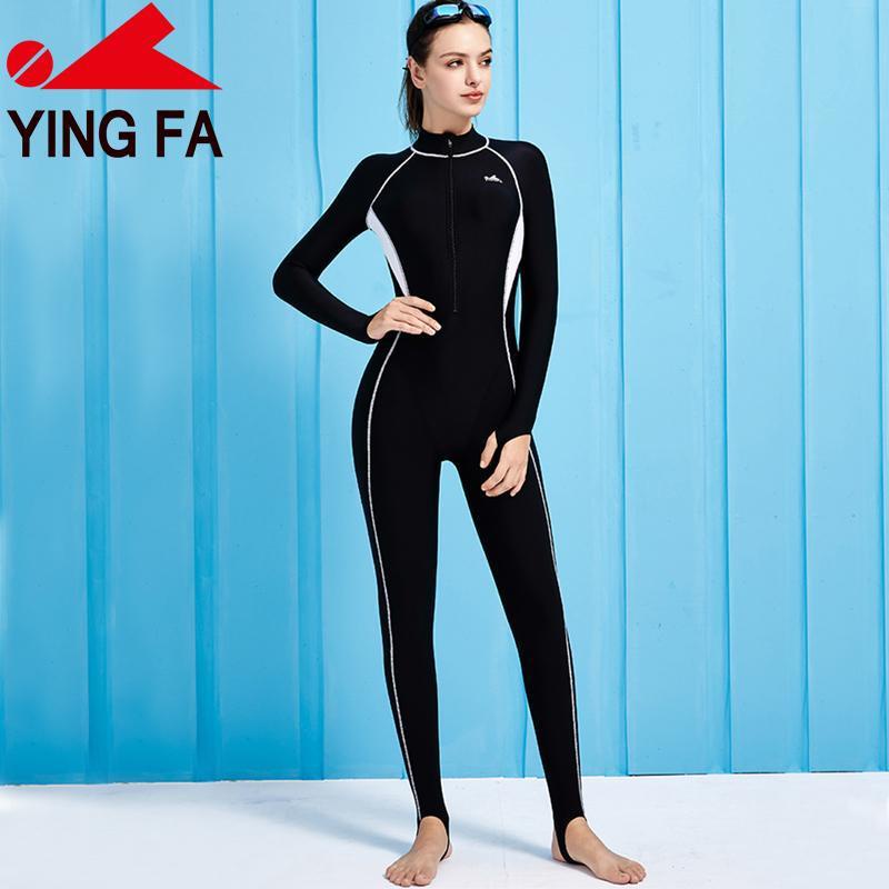 YINGFA dài tay quần áo bơi liền thân (có đệm ngực)
