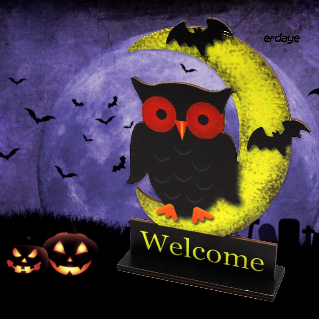 Bảng Gỗ Hình Bí Ngô Phong Cách Halloween Sáng Tạo Trang Trí Bàn