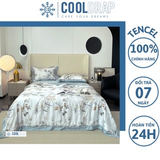 Bộ chăn ga gối lụa tencel cao cấp cool-luxury bộ chăn drap gối lụa tencel 04 món sang xin mềm mịn mát
