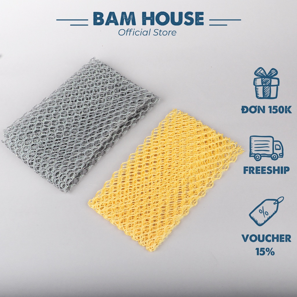 Lưới rửa chén Bam House chống xước loại dày bản to cao cấp LRC01