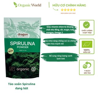 Tảo xoắn Spirulina hữu cơ Dragon Superfoods 200g