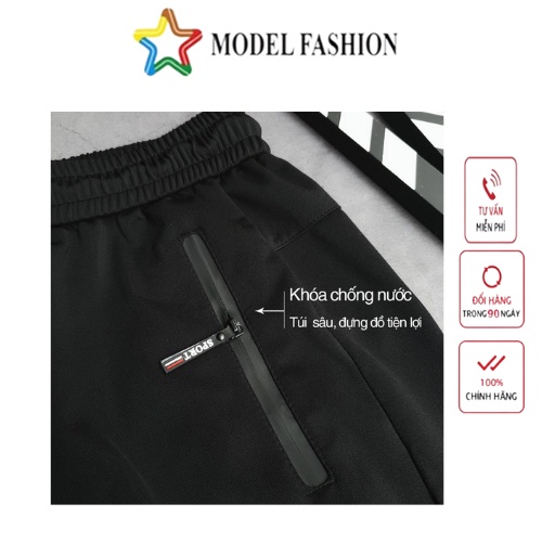 Quần Thun lạnh thể thao 2 túi khóa kéo vải dày, mềm mịn co dãn 4 chiều có size đại Model Fashion