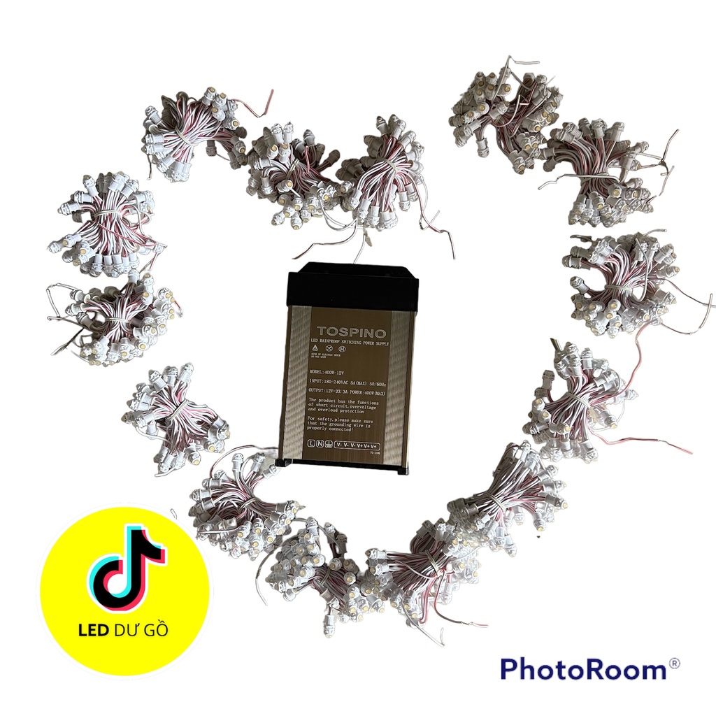 Combo led quấn cây và nguồn  trang trí ngoài trời
