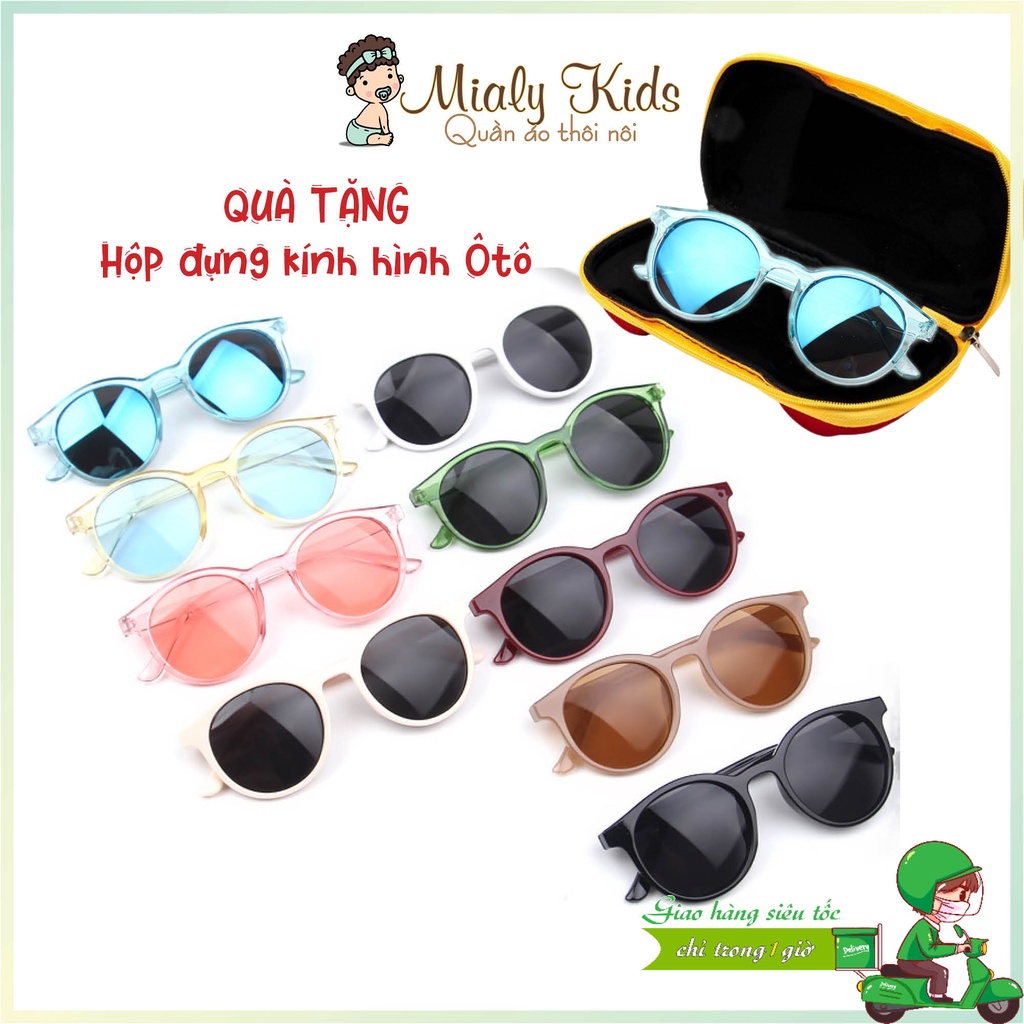 Kính mát chống tia UV phong cách Hàn Quốc đáng yêu cho bé 1-3 tuổi + Tặng hộp đựng kính hình Ô tô cứng cáp, lịch sự cho