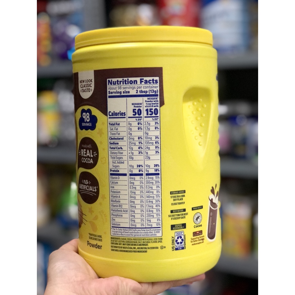 ❤️ [Quận 3] Bột Cacao Socola Nestle Nesquik Chocolate 1.275 kg Mỹ [Date 2/2025] HỎA TỐC