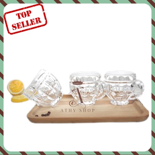 BỘ 6 CÁI LY THỦY TINH CÓ QUAI CẦM, ly cốc cà phê cafe cao cấp chất lượng giá rẻ, ly uống bia nước trà thiết kế đẹp sang