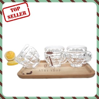 BỘ 6 CÁI LY THỦY TINH CÓ QUAI CẦM, ly cốc cà phê cafe cao cấp chất lượng giá rẻ, ly uống bia nước trà thiết kế đẹp sang