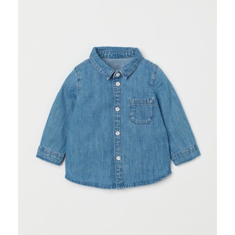 Áo sơ mi jean bò HM cho bé trai 8-18kg - Lagim House