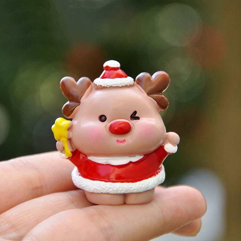 Mô hình Giáng sinh Chó Mèo Tuần Lộc Heo Ngỗng biểu cảm dễ thương trang trí bàn làm việc taplo ô tô quà tặng bạn bè- Rápp