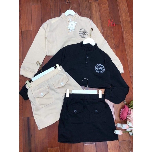 Sét váy croptop khuy cúc HSU1