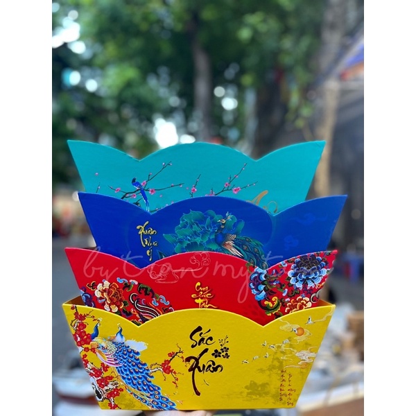 Set thuyền kèm túi đựng trang trí giỏ quà tết