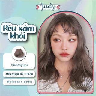 Thuốc nhuộm tóc màu Rêu xám khói + tặng kèm oxy trợ nhuộm |Judyhairs tự nhuộm tóc tại nhà dễ dàng