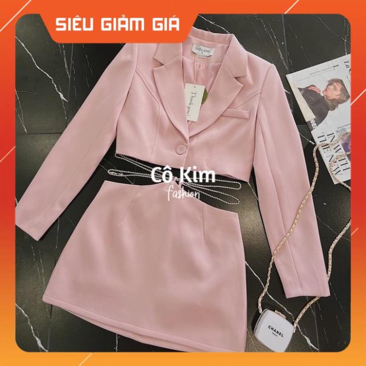 Sét áo vest +chân váy phối đá xinh xỉu hot trend 2022