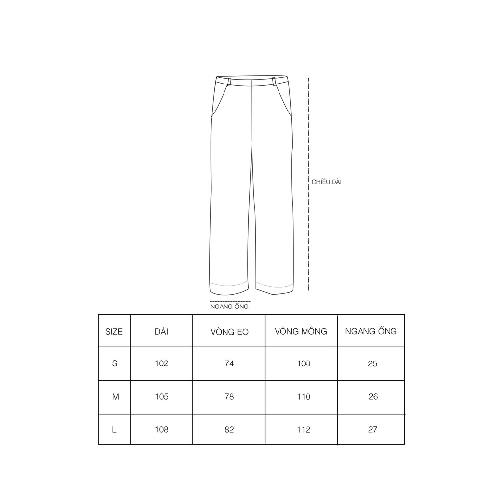 Quần dài STRESSMAMA KHAKI WIDE LEG PANTS - BLACK