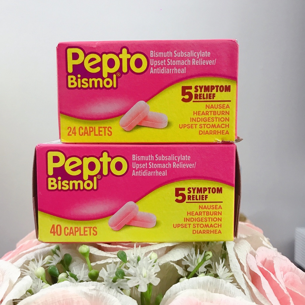 Pepto Bismol - Viên tiêu hóa, đầy hơi, rối loạn tiêu hóa chuẩn Mỹ