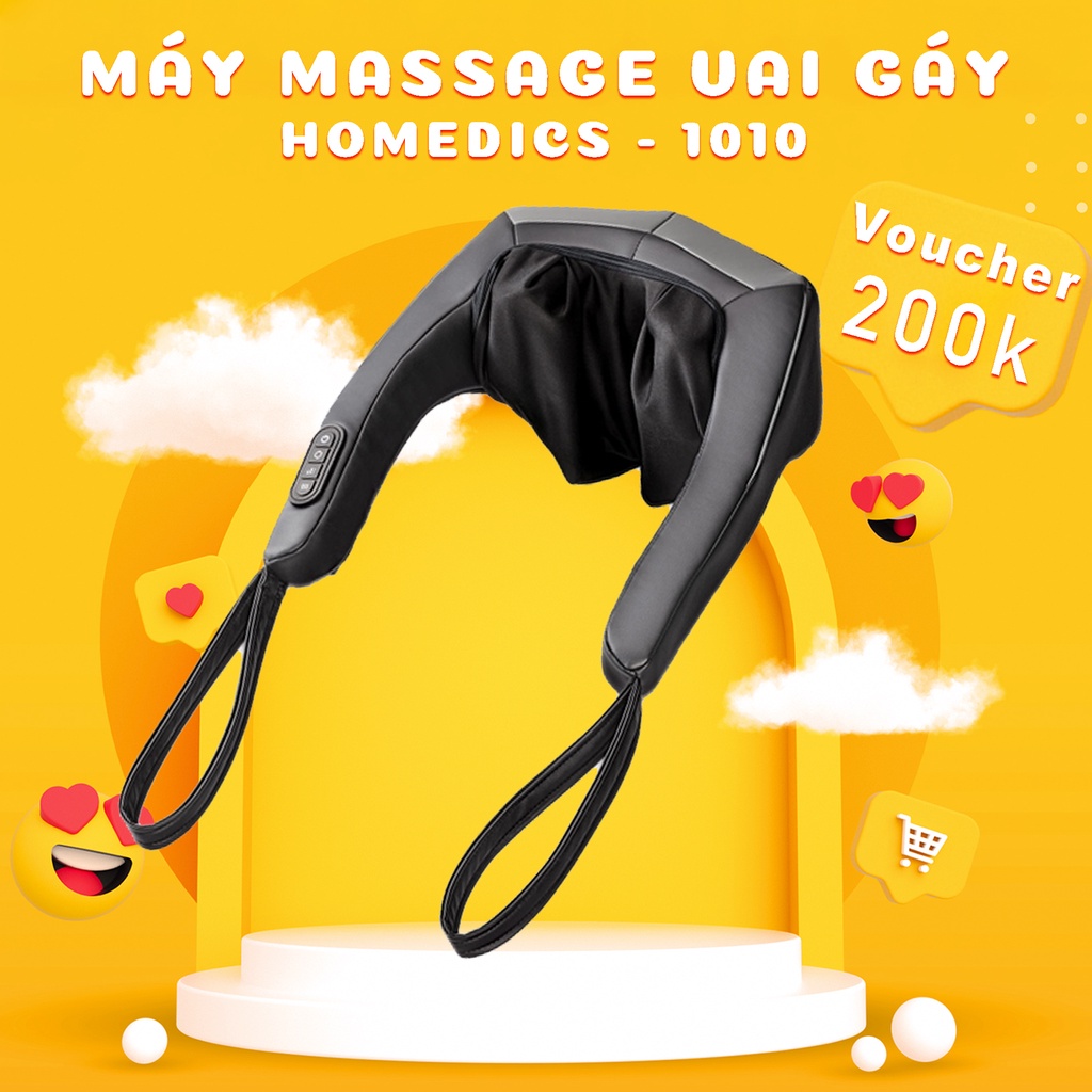 Máy massage cổ vai gáy công nghệ SHIATSU 3D kèm pin sạc HOMEDICS NMS-730 HÀNG NHẬP KHẨU CHÍNH HÃNG [BẢO HÀNH 2 NĂM]