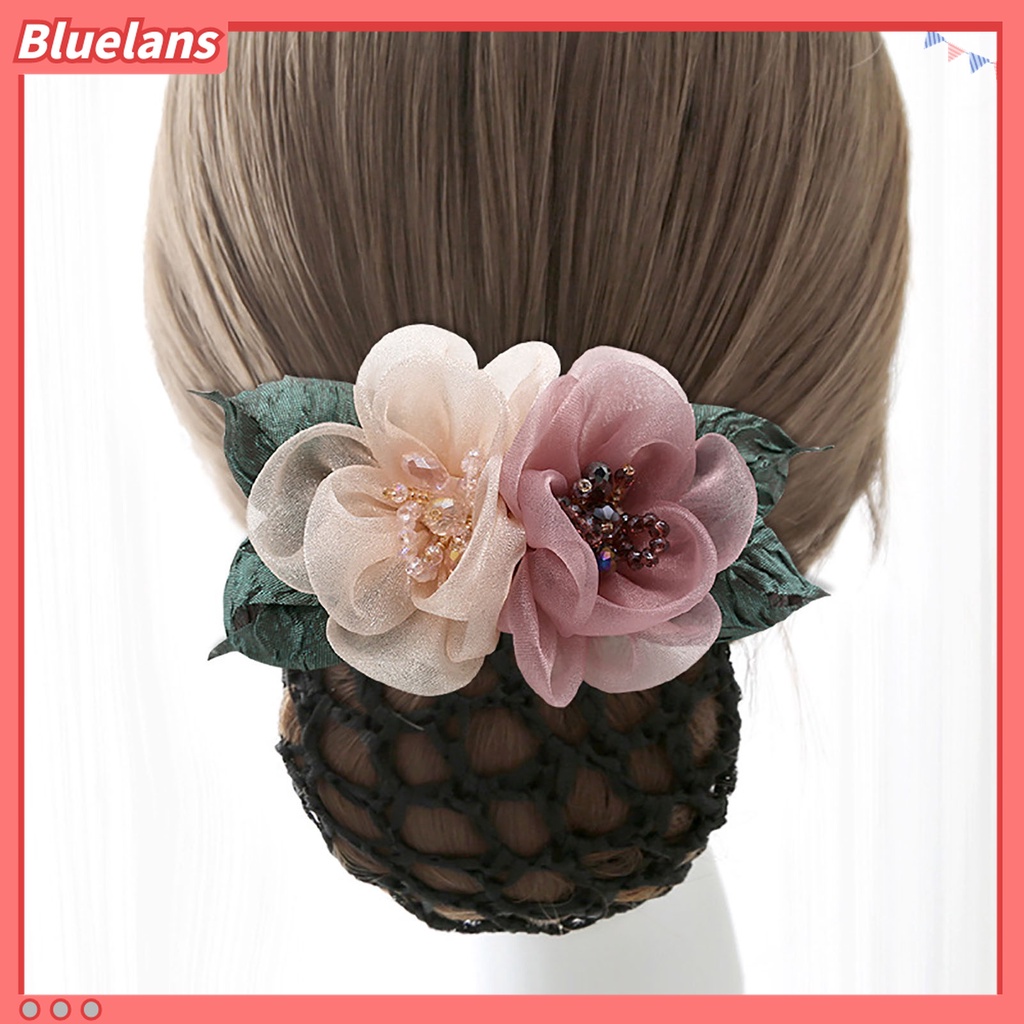 Dây Buộc Tóc Co Giãn Đính Hạt Và Hoa Ruy Băng Thanh Lịch Cho Nữ 48h