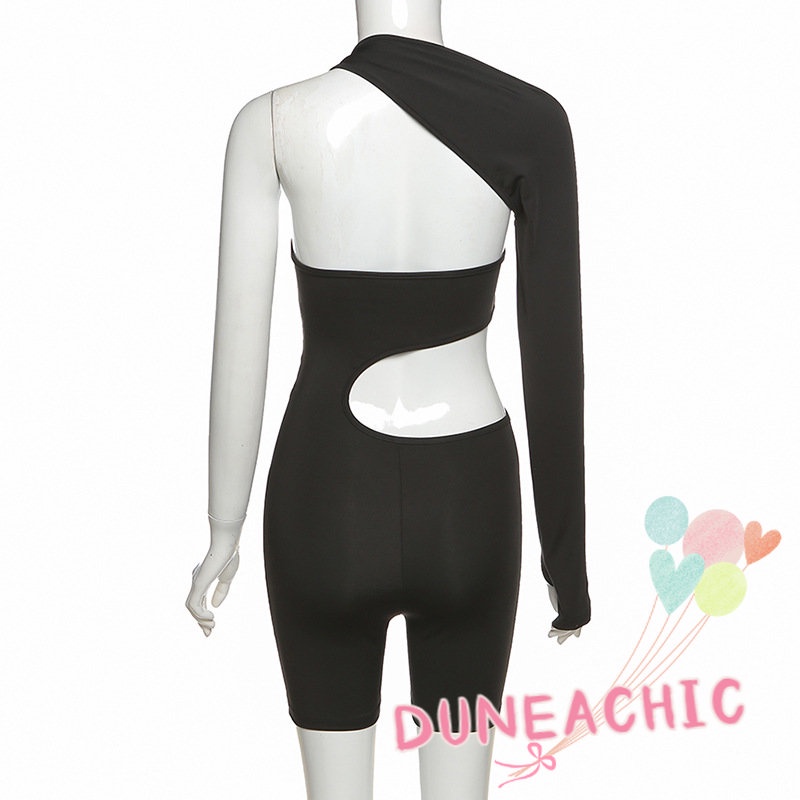 DUNEA Áo liền quần lệch vai thiết kế lệch tà quyến rũ thời trang dành cho nữ