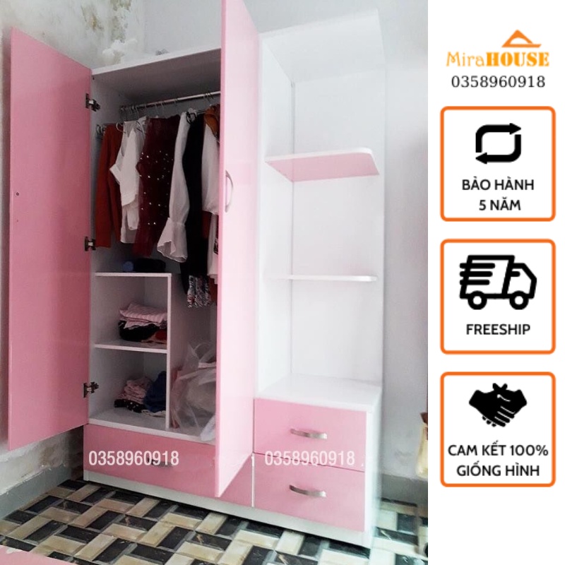 Tủ Nhựa Đài Loan Có Kệ Trang Trí - Tủ nhựa cao cấp không cong vênh mối mọt ẩm mốc bền đẹp đựng quần á