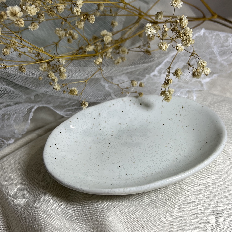 Đĩa chấm sứ trắng đựng gia vị - Dĩa sứ trắng chấm nước mắm, tương xì dầu